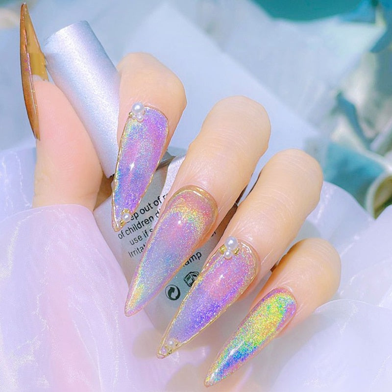 Rainbow Cat Eye Magnetic Polish Gel Colorful Reflective Sparkling Universal Nail Polish Can Be Use on Any Color Nail Accesorios