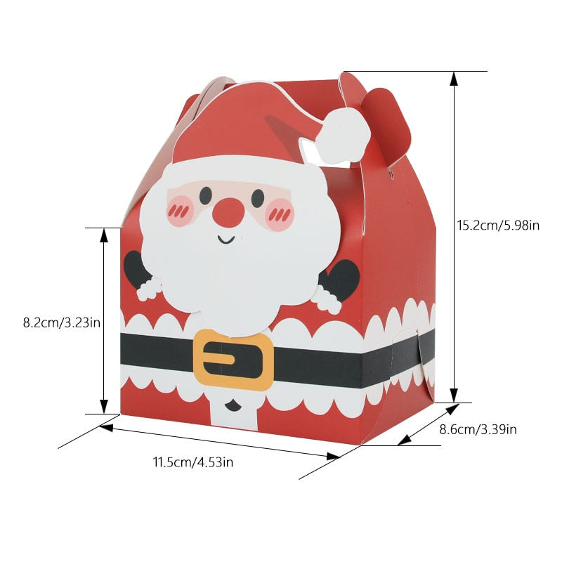 10Pcs Christmas Muffin Portable Candy Box Cake Baking Favor Gift Box Xmas Packaging Bags Merry Christmas New Year Party Supplies