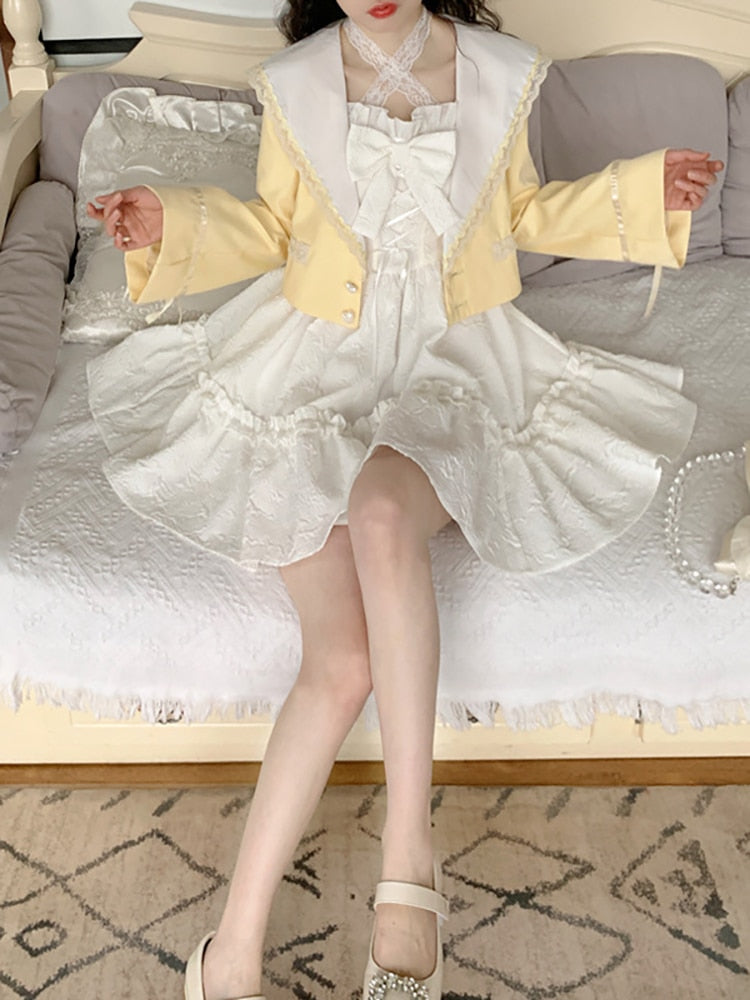 Summer White Lolita Mini Dress