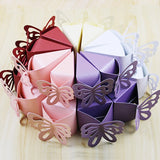 25/50Pcs Butterfly Cake Candy Box Folding DIY Wedding Favor Gifts Box Packaging Baby Shower Christmas Birthday Party Decoration