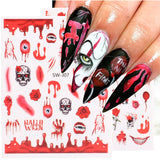 Halloween Nail Art Stickers Scratches Eye Blood 3d Anime Decals Snake Design 2022 Polish Decals Manicure Decoration Tattoos SASW