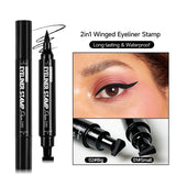 2 In1 Eyeliner Stamp Double-Headed Seal Liquid Pencil Waterproof Lasting Support Tattoo Triangle Seal Eye Liner Eye Makeup Tool