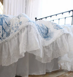 Super Luxury bed set queen size Big lace ruffle designer bedding set Floral bed cotton linen Western Europe bedding sets gift