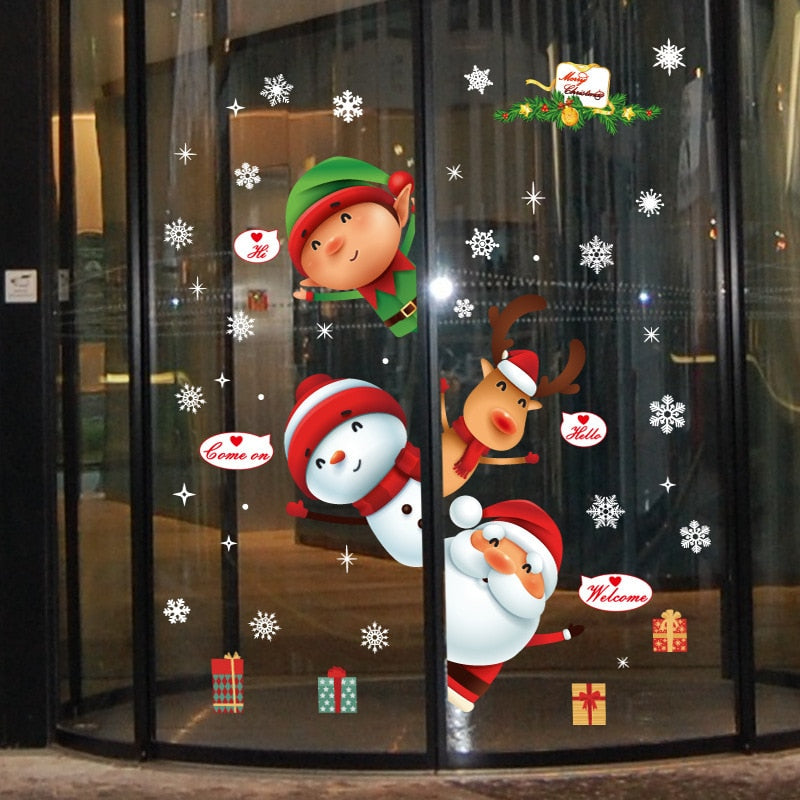 Christmas Wall Window Stickers Marry Christmas Decoration For Home  Christmas Ornaments Xmas Navidad Gift New Year 2023