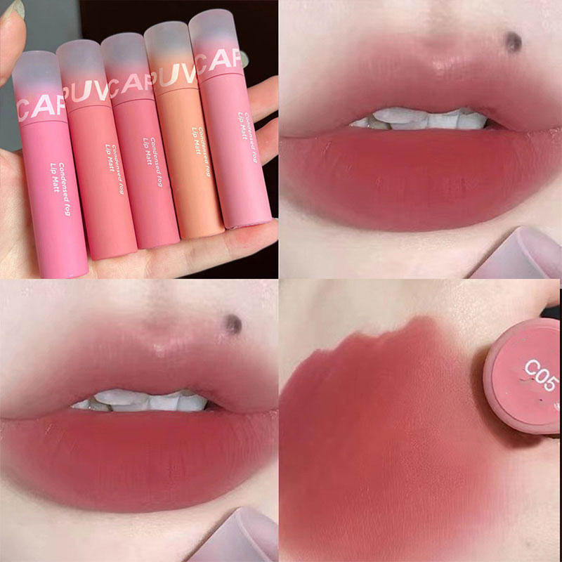 Long-lasting Velvet Lip Glaze Pigment Transparent Ice Cube Matte Lipstick Non-Stick Cup Waterproof Sexy Lip Gloss Wholesale