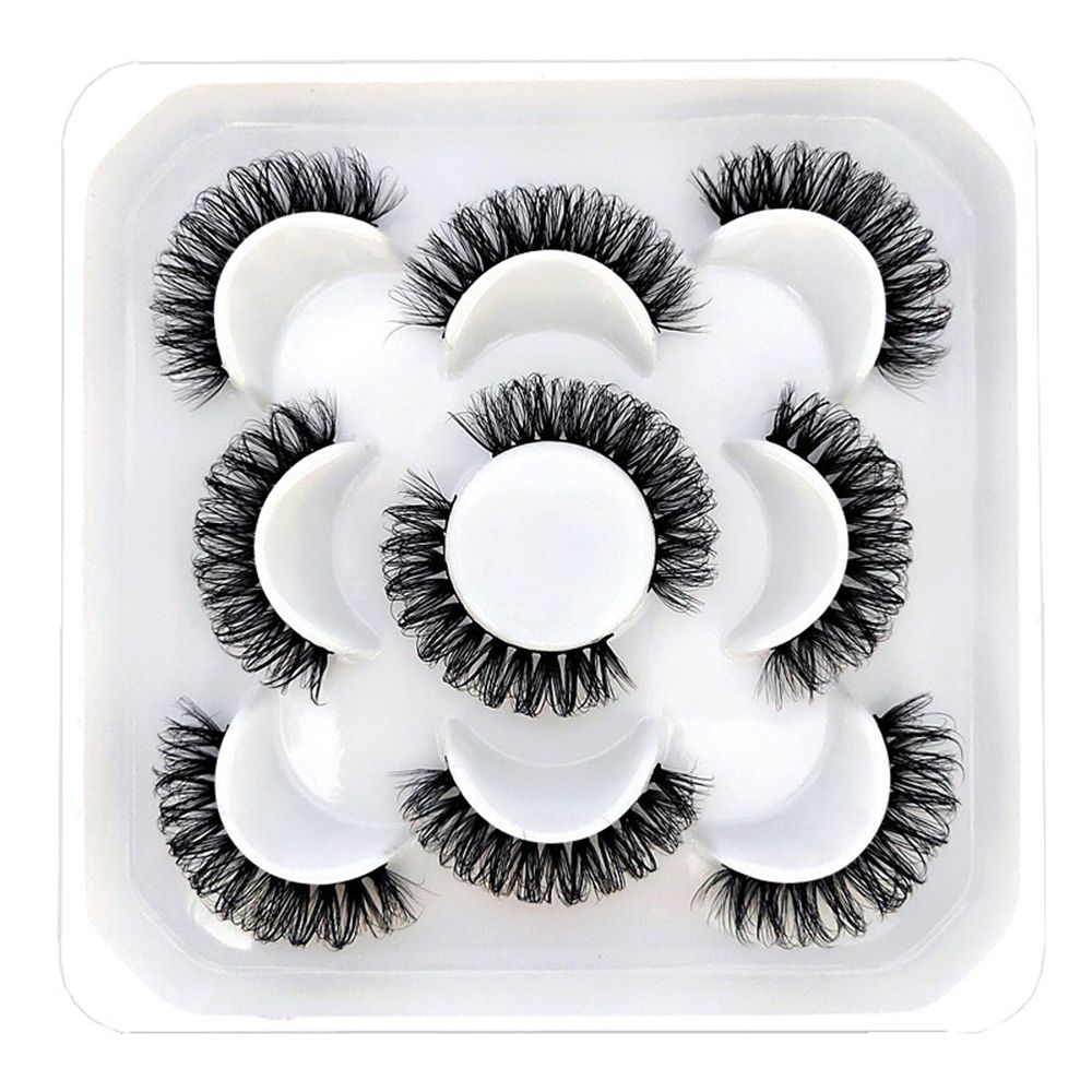 5Pairs 3D Mink False Eyelashes D Curl Fluffy Short Lashes Eyelash Extension Mix Style Handmade Cruelty-free