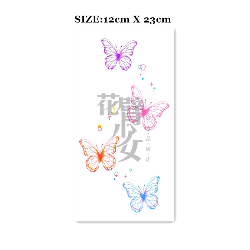 Waterproof Temporary Tattoo Sticker Black And White Butterfly Tattoo Flash Tattoo Shoulder Clavicle Female