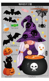 Halloween Decoration Faceless Witch Wizard Glass Sticker Thanksgiving Pumpkin Bat Window Stickers Kids Happy Halloween Supplies