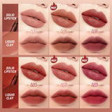 Lipstick 12 Colors Lip Gloss 2 in 1 Lip Tint Waterproof Long -lasting Moisture Red Lip Matte Lipstick Make-up for Women