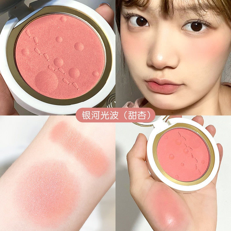 Single Color Blush Makeup Palette Mineral Powder Red Rouge Lasting Natural Cream Cheek Tint Orange Peach Pink Korean Blusher