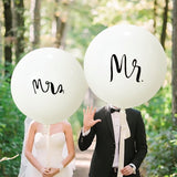 2pcs Giant 36inch Mr Mrs White Latex Balloons Wedding Party Decorations Bride Groom Wedding Photo Props Balloon