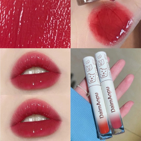 Cute Lipgloss Mirror Lip Glaze Bulk Moisturizer Lip Plumper Cosmetics Reduce Lip Line Nutritious Liquid Lipstick Lips Tint