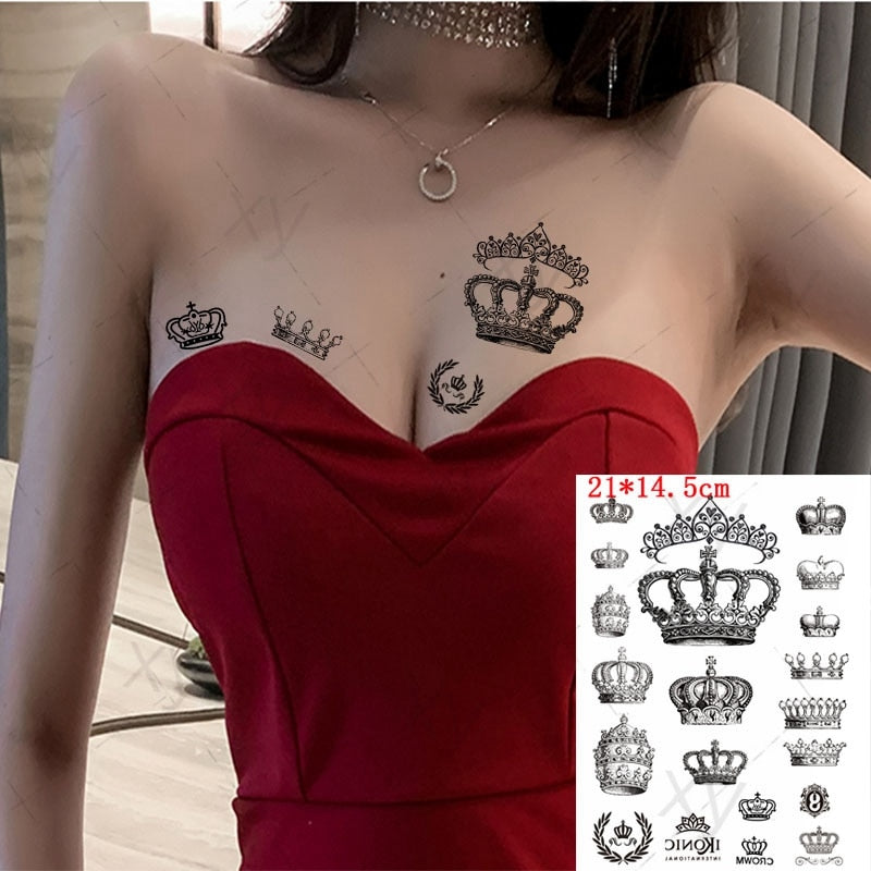 Waterproof Temporary Tattoo Sticker Hand Painted Cool Dark Skull Face Art Water Transfer Fake Tatoo Flash Tatto for Men Women