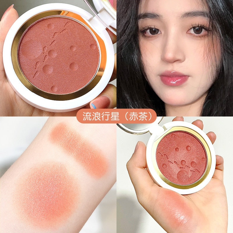 Single Color Blush Makeup Palette Mineral Powder Red Rouge Lasting Natural Cream Cheek Tint Orange Peach Pink Korean Blusher