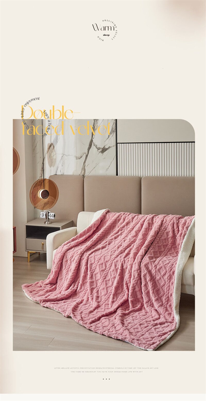 Warmth Duvet Cover Dual Use Blanket Artificial Cashmere Warm Winter Blanket Soft Cozy Fleece Quilt Cover Plush Blankets for Beds