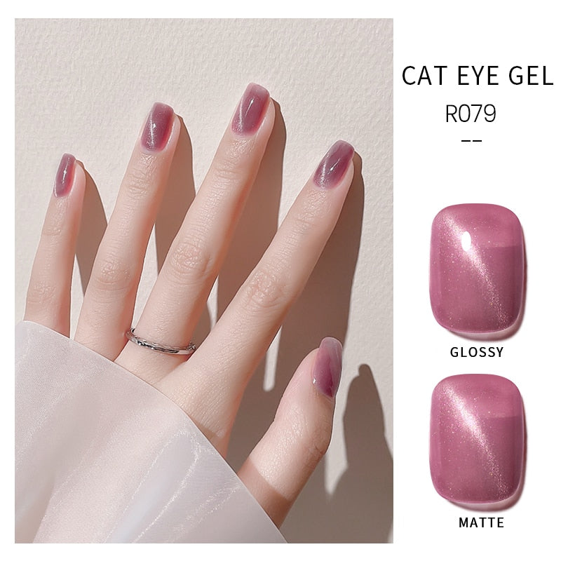 Oklulu 10ml Cat Magnetic Gel Nail Polish Cat Eye Glitter Effect Semi Permanent Soak Off UV Gel Varnish Manicure For Nail Art