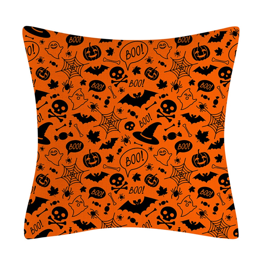 2022 New Linen Halloween Fall Cushion Cover 18Inch Trick or Treat Farmhouse Cat Witch Home Throw Pillow Covers for Couch Decor