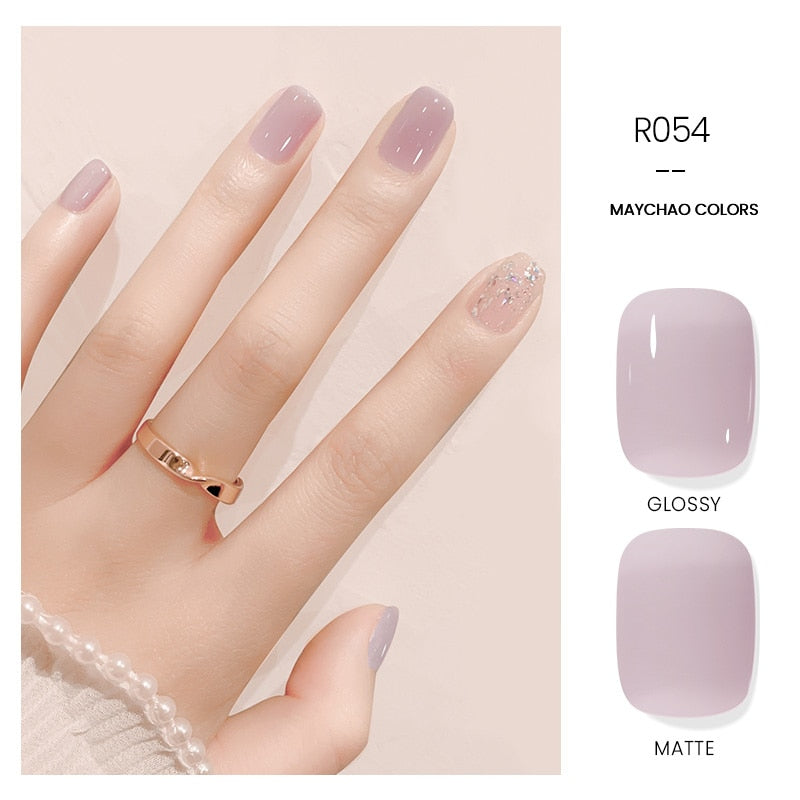 OKLULU  Jelly Gel 10ml Semi-transparent Nude Gel Nail Polish Top Coat Nail Art Semi Permanent Soak Off UV LED Varnish for Nail