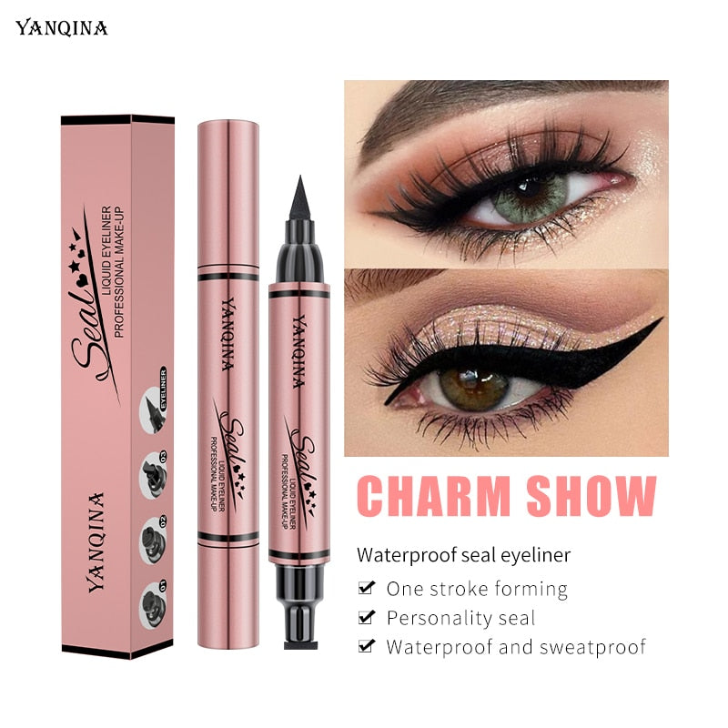 Eyeliner Stamp Seal Pen Long Lasting Waterproof Eye Liner Liquid Black   Pencil Make-up for Women Cosmetics Tool