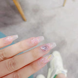 （Handmade Manicures）10Pcs Handmade False Nail Super Xian Nail Patch Mid-Length Ins Advanced Nail Finished Product student