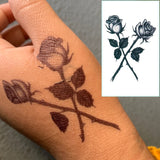 Waterproof Black Temporary Tattoo Stickers Long Men Women Rose Clown Body Art Water Transfer Tattoos Arm Waist Finger Tatoo