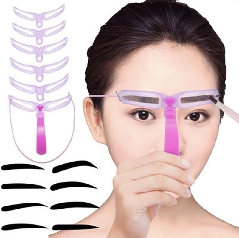 Thrush Artifact Word Eyebrow Card Hand-held Thrush Card Thrush Aid Eyebrow Card Eyebrow Stickers 8 Eyebrow Shapes Eyebrow Makeup