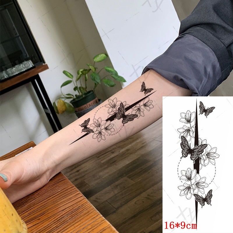 Waterproof Temporary Tattoo Sticker Hand Painted Cool Dark Skull Face Art Water Transfer Fake Tatoo Flash Tatto for Men Women