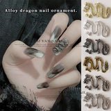 10pc Retro Noble Chinese Dragon Nail Charms Eastern Legend Imperial Vintage Metal Decoration Deity Loong 3D Fingernails Ornament