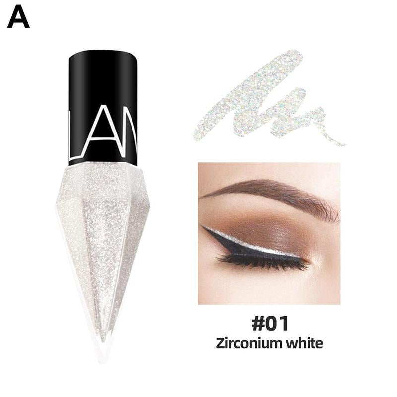 Eye Shadow Pearlescent Diamond Eye Shadow Liquid 5-color Sequins MakeUp Smooth Mini Fine Brush Eyeliner Shine And Head