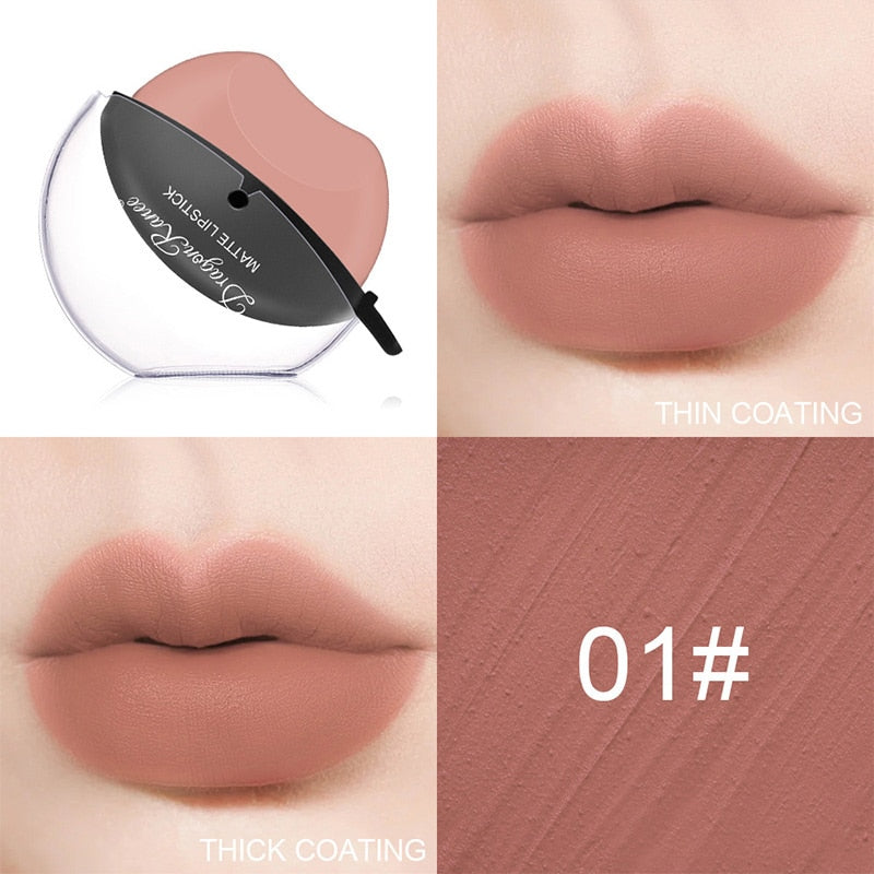 Matte Velvet Lip-shaped Lipstick Temperature Change Lazy Lip Sticks Waterproof Nonstick Cup Lipgloss For Makeup Wholesale