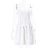 Jacquard White Summer Mini Dress