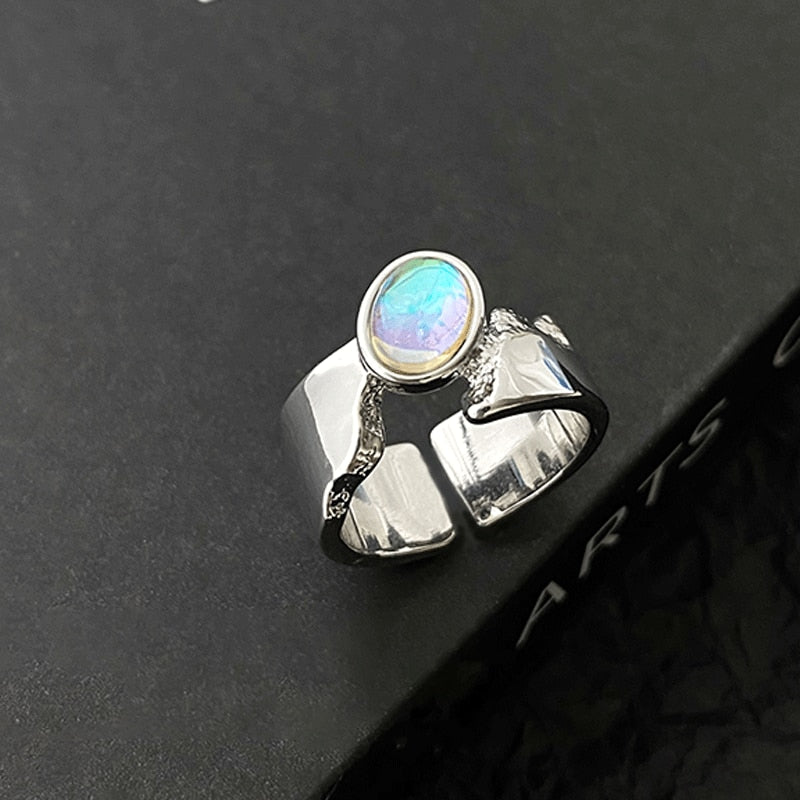 INS Fashion Silver Color Minimalist Irregular Twined Finger Rings Creative Geometric Punk Opening Rings for Women Girls Jewelry