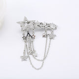 Exquisite Crystal Star Hair Clips Bling Shiny Hairwear Hair Accessories for Women Girls Elegant Chains Tassel Hair Pins Cool New