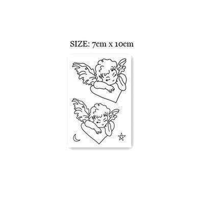 Cute Angel Temporary Tatoo Arm Waist Decal Kid Women Men Body Art Fake Tattoo Stickers Tatoos Black Cartoon