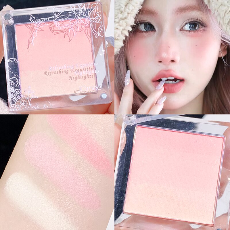 Gradient Blush Palette Soft Smooth Tint High Pigment Face Pink Shining Shadow Blusher Makeup Matte Cheek Contour Blush Powder