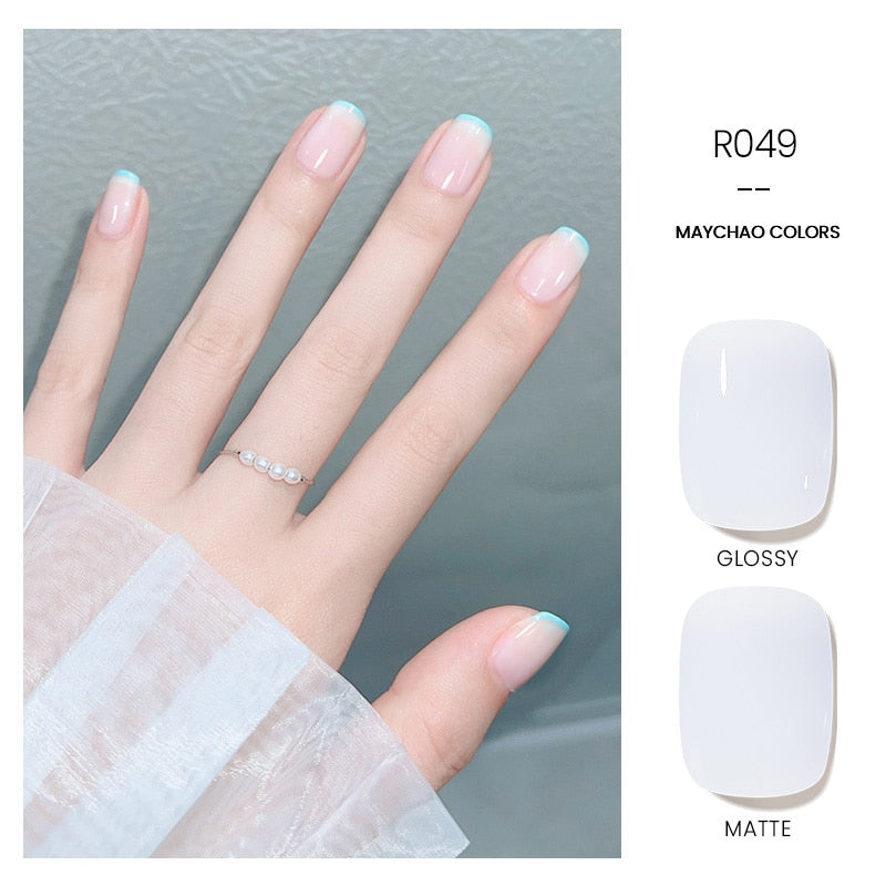 OKLULU  Jelly Gel 10ml Semi-transparent Nude Gel Nail Polish Top Coat Nail Art Semi Permanent Soak Off UV LED Varnish for Nail