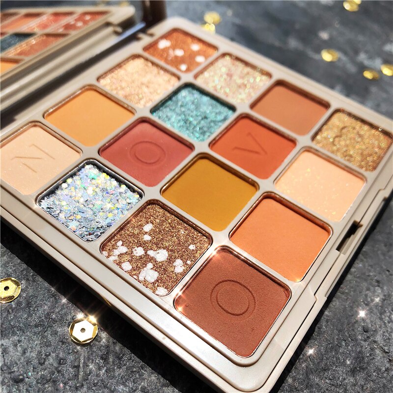 New Glazed Perfect Mix Glitter Matte Eyeshadow Palette Long lasting Glitter Nude Pigment Eyeshadow Makeup Palette Cosmetics