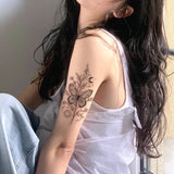 Herbal Semi-permanent Juice Tattoo Sticker Butterfly Flower Disposable Fake Tattoo Female Chest Decal