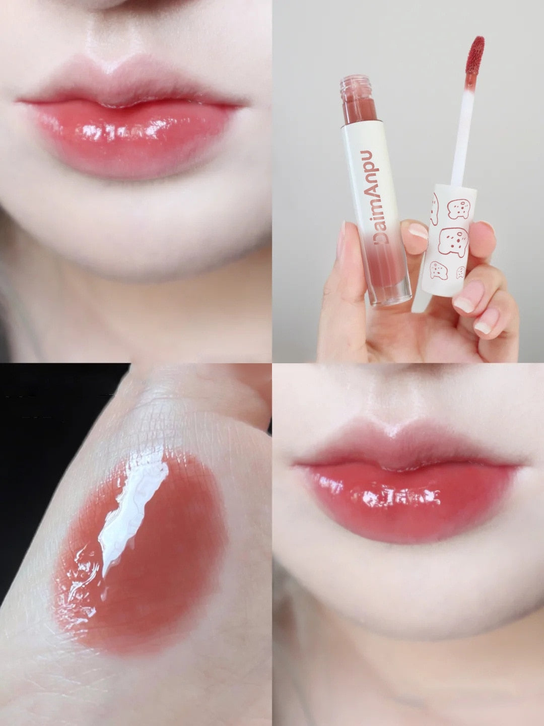 Cute Lipgloss Mirror Lip Glaze Bulk Moisturizer Lip Plumper Cosmetics Reduce Lip Line Nutritious Liquid Lipstick Lips Tint