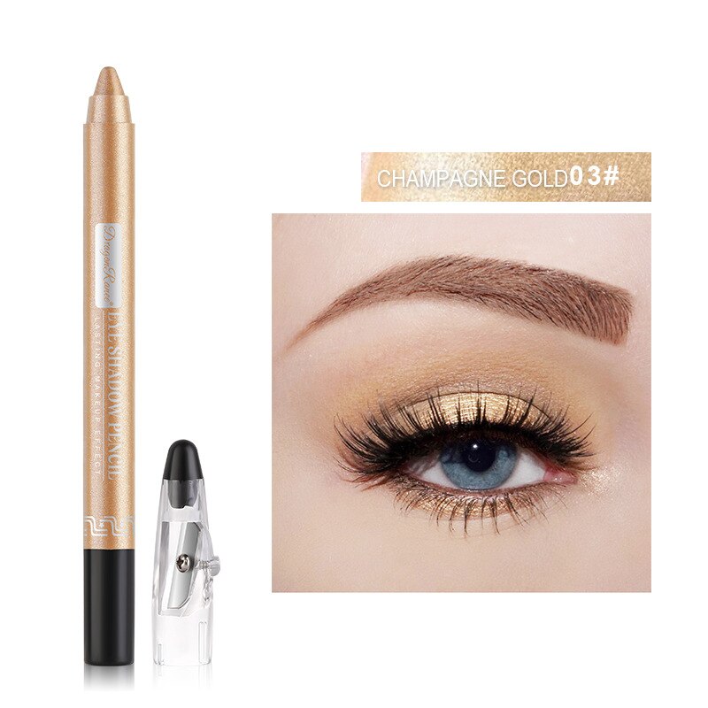 Pearlescent Eyeshadow Pencil Waterproof Long Lasting Glitter Highlighter Contouring Lying Eye Shadow Stick Eyes Makeup Cosmetic