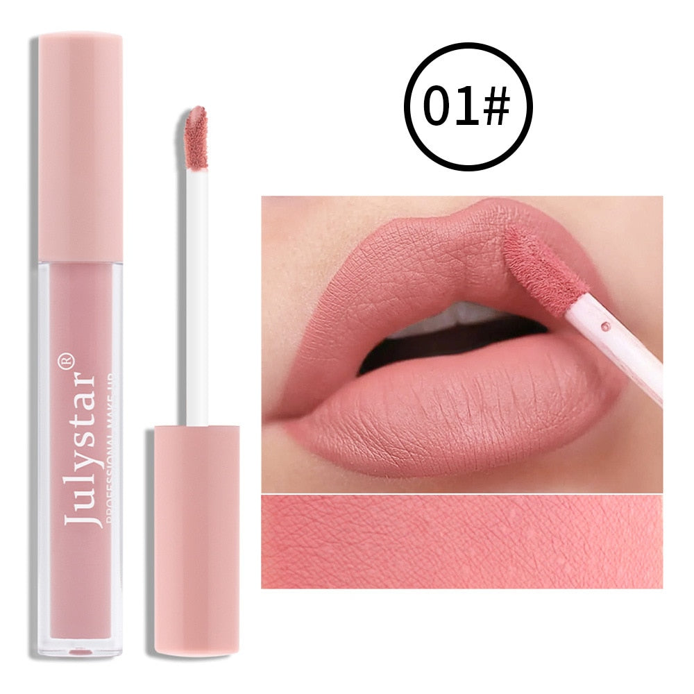 12 Colors Matte Velvet Lip Gloss Waterproof Long Lasting Liquid Lipstick Cosmetics Beauty Stay 24 Hours Makeup