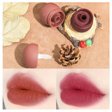Ice Crystal Lip Mud Lip Glaze Velvet Touch Silky Texture Matte Lip Makeup Creamy Lipstick Waterproof Cheek Blush Bright Red Lips
