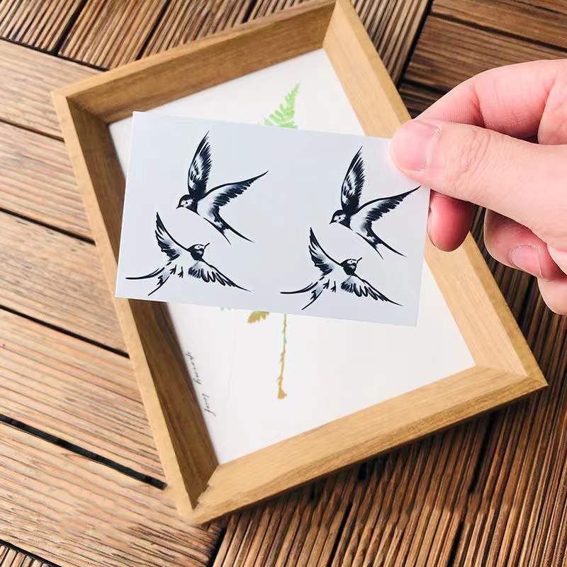 1PC Small Swallow Temporary Tattoo Sticker For Men Women Hand Waterproof Fake Tatto Flash Decal Animal Tatoo