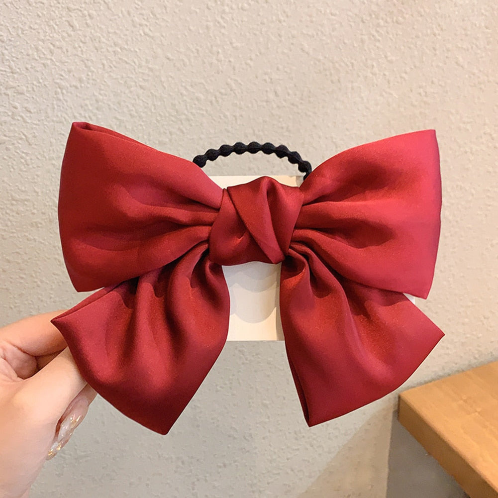 Korean Fashion Hair Bow For Women Black Ribbon Bow tie Hairpin Elegant Ladies Hairgrips Headwear Hair Accessories Hair Clips