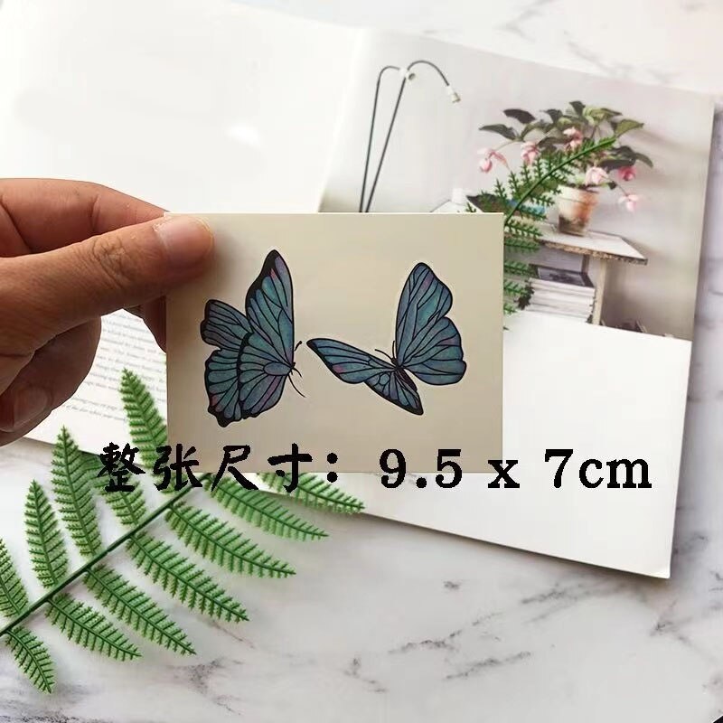 Waterproof Temporary Tattoo Sticker Red Butterfly Pattern Arm Wrist Chest Fake Tattoo Sticker Female Girl Flash Tattoo