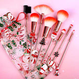 1 Set Women Christmas Makeup Brushes Adorable Santa Claus Elk Eye Shadow Brush Portable Kawaii Beauty Tool