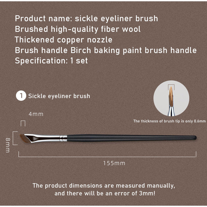 5 Pcs Sickle Eyeliner Brush Knife Edge Makeup Brush Liquid Eyeliner Brush Ultra Thin Fine Oblique Angle Flat Head Eyebrow Brush