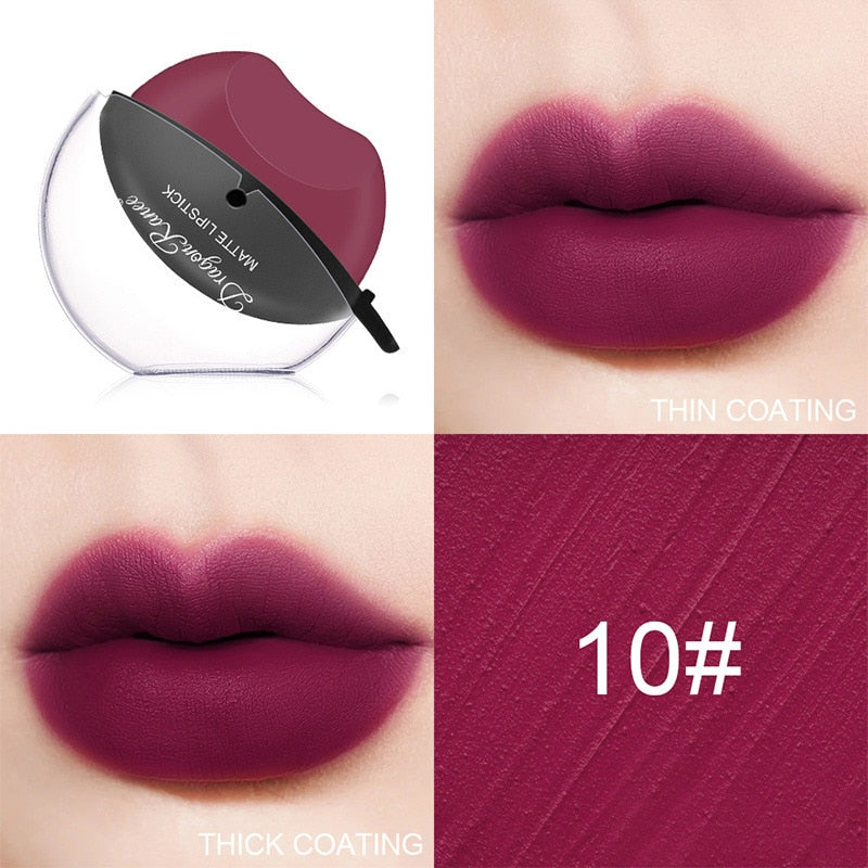 Matte Velvet Lip-shaped Lipstick Temperature Change Lazy Lip Sticks Waterproof Nonstick Cup Lipgloss For Makeup Wholesale