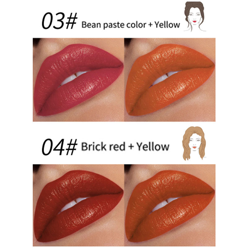 2 Pcs Long-lasting Sexy Double-tube Lipstick Waterproof Lips Sticks Not Easy To Dip In The Cup Korean Cosmetic Tools Wholesale