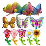 Large Butterfly Dragonfly Foil Balloon Rainbow Flower Plant Helium Balloons Wedding Decorations Baby Shower Birthday Party Favor